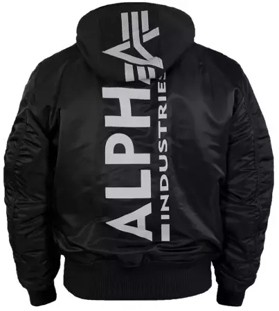 Bunda ALPHA INDUSTRIES MA-1 ZH BACKPRINT BOMBER černá & reflective