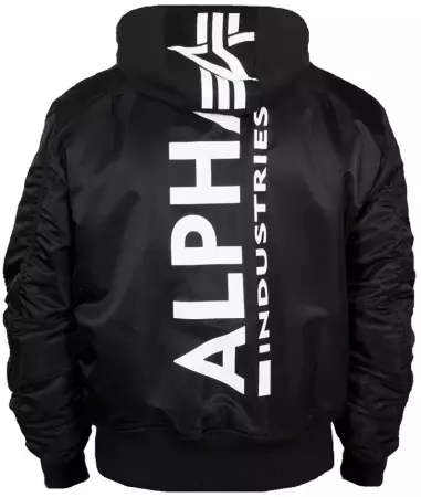 Bunda ALPHA INDUSTRIES MA-1 ZH BACKPRINT BOMBER černá & bílá
