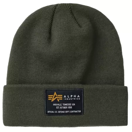 Čepice ALPHA INDUSTRIES CREW BEANIE tm. zelená