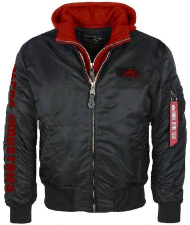 Bunda ALPHA INDUSTRIES MA-1 D-TEC SE černá & červená
