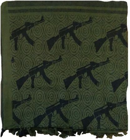 Šátek SHEMAGH oliva & guns