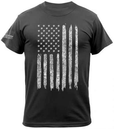 Tričko ROTHCO® DISTRESSED US FLAG černá