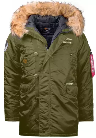 Bunda ALPHA INDUSTRIES N-3B AIRBORNE tm.zelená