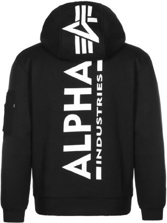 Mikina ALPHA INDUSTRIES BACK PRINT HOODY černá