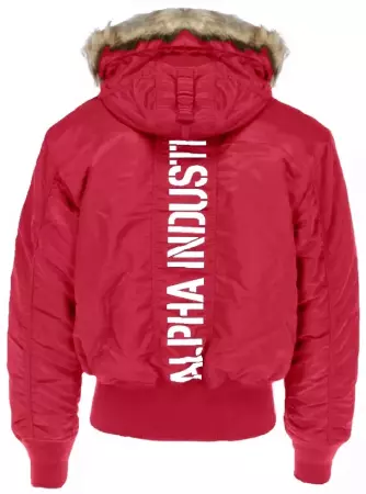 Bunda ALPHA INDUSTRIES 45P HOODED CUSTOM červená