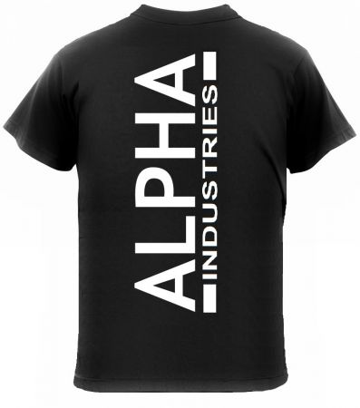 Tričko ALPHA INDUSTRIES BACKPRINT černá