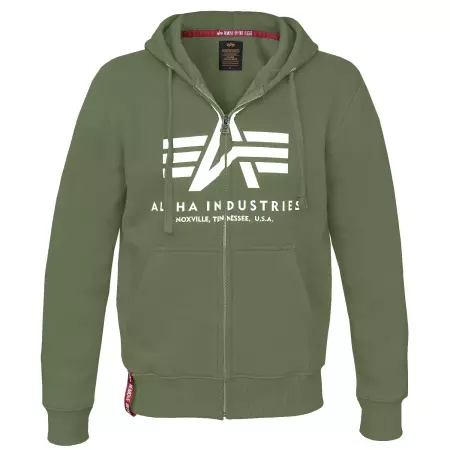 Mikina ALPHA INDUSTRIES BASIC ZIP HOODY tm.zelená