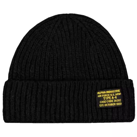 Čepice ALPHA INDUSTRIES A-4 WATCH VINTAGE BEANIE černá