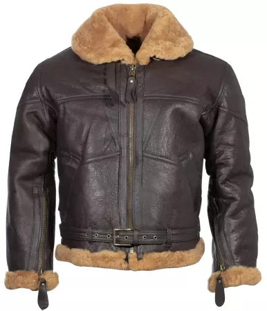 Kožená bunda RAF BOMBER hnědá - 2XL