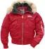 Bunda ALPHA INDUSTRIES 45P HOODED CUSTOM červená
