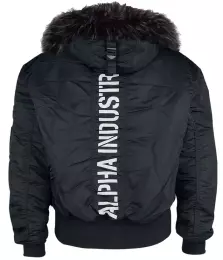 Bunda ALPHA INDUSTRIES 45P HOODED CUSTOM BOMBER černá & černá