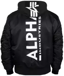 Bunda ALPHA INDUSTRIES MA-1 ZH BACKPRINT BOMBER černá & bílá