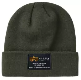 Čepice ALPHA INDUSTRIES CREW BEANIE tm. zelená