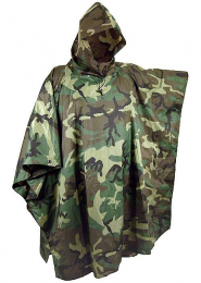 COMMANDO Poncho COMMANDO rip-stop woodland camo