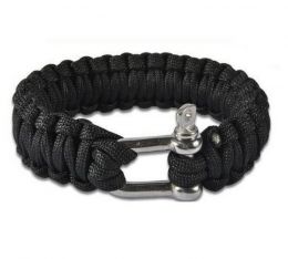 COMMANDO Náramek COMMANDO PARACORD s kovovou sponou černá