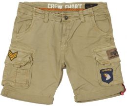 Kraťasy ALPHA INDUSTRIES CREW PATCH sand
