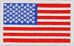 Nášivka vlajka USA barevná bílý lem