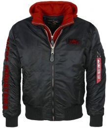 Bunda ALPHA INDUSTRIES MA-1 D-TEC SE černá & červená