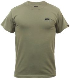 Tričko ALPHA INDUSTRIES BASIC malé logo oliva