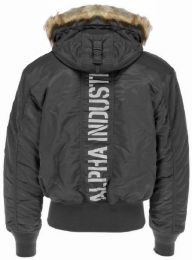 Bunda ALPHA INDUSTRIES 45P HOODED CUSTOM černá&reflective