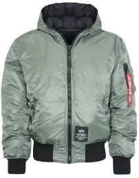 Bunda ALPHA INDUSTRIES HOODED PUFFER FD REV. vintage green