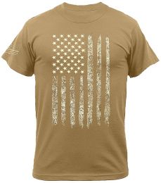 ROTHCO® Tričko ROTHCO® DISTRESSED US FLAG coyote