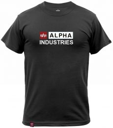 Tričko ALPHA INDUSTRIES ALPHA BLOCK-LOGO černá