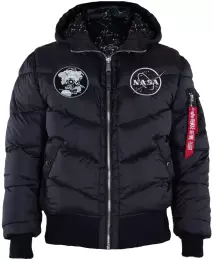 Bunda ALPHA INDUSTRIES HOODED PUFFER VOYAGER FD černá