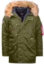Bunda ALPHA INDUSTRIES N-3B AIRBORNE tm.zelená
