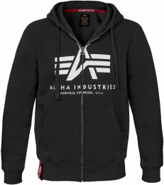 ALPHA INDUSTRIES Mikina BASIC ZIP HOODY černá