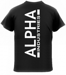 ALPHA INDUSTRIES Tričko BACKPRINT černá