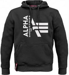 Mikina ALPHA INDUSTRIES HALF LOGO FOAM HOODY černá