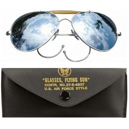 Brýle sluneční U.S. AIR FORCE  AVIATOR zrcadlové & stříbrný rámeček