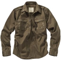 Košile SURPLUS RAW VINTAGE dlouhý rukáv hnědá