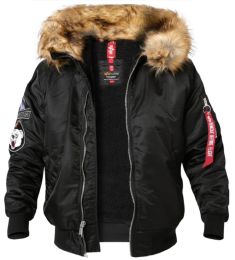 Bunda ALPHA INDUSTRIES MA-1 HOODED ARCTIC černá