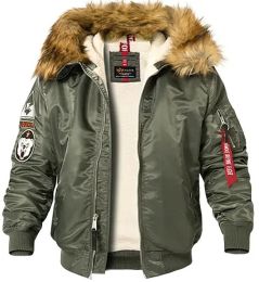 Bunda ALPHA INDUSTRIES MA-1 HOODED ARCTIC tm.zelená