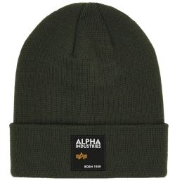 Čepice ALPHA INDUSTRIES LABEL BEANIE army green