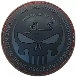 Nášivka INFIDEL PUNISHER velcro plast černá