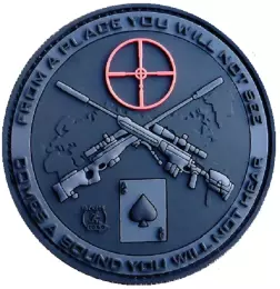 Nášivka SNIPER DEATH SPADE velcro plast černá