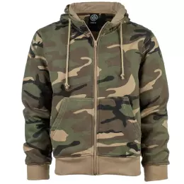 Mikina HOODIE ZIP woodland camo