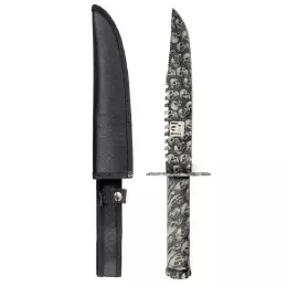 Nůž 101INC® COMBAT SKULL SURVIVAL černá