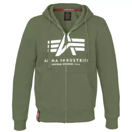 Mikina ALPHA INDUSTRIES BASIC ZIP HOODY tm.zelená
