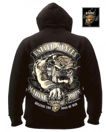 ROTHCO® Mikina s kapucí ROTHCO® U.S:M.C. BULLDOG černá