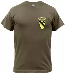Tričko 1ST CAVALRY DIV. VIETNAM tm. oliva