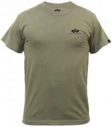 ALPHA INDUSTRIES Tričko BASIC malé logo oliva