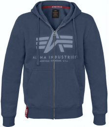 ALPHA INDUSTRIES Mikina BASIC ZIP HOODY repl.blue
