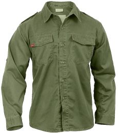 ROTHCO® Košile VINTAGE FATIGUE dlouhý rukáv oliva - vel.L