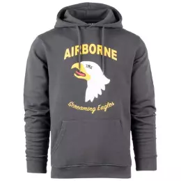 FOSTEX® Mikina s kapucí 101ST AIRBORNE DIVISION šedočerná