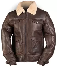 MIL-TEC® Kožená bunda USN A-4 SHEEPSKIN hnědá